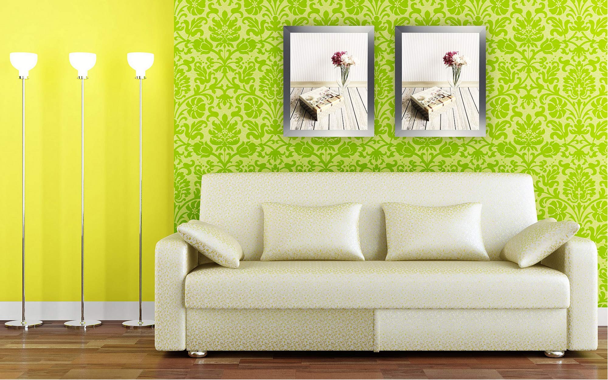 Monzetta Deluxe Cadre photo pour poster 50 x 70 cm en aluminium brossé Décor cm au choix du format 70 x 50 cm RW blanc avant antireflet