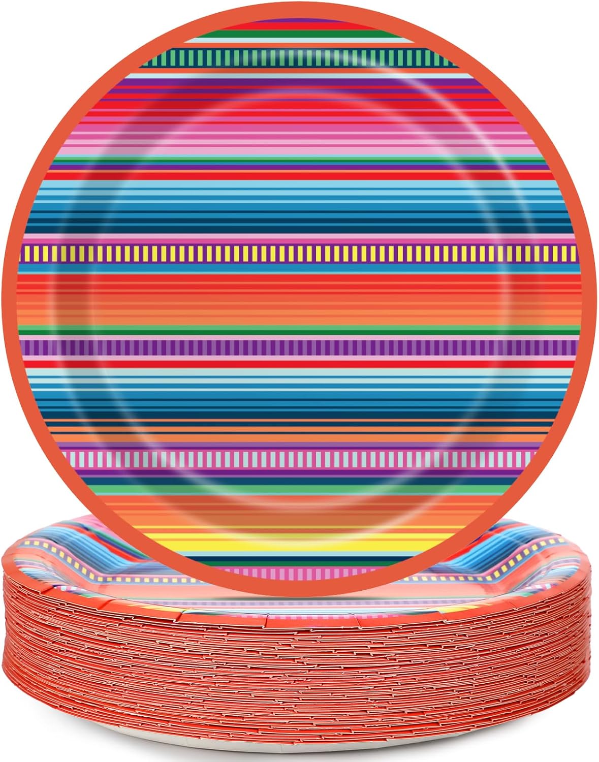 48PCS Mexican Serape Fiesta Paper Plates 7" Disposable