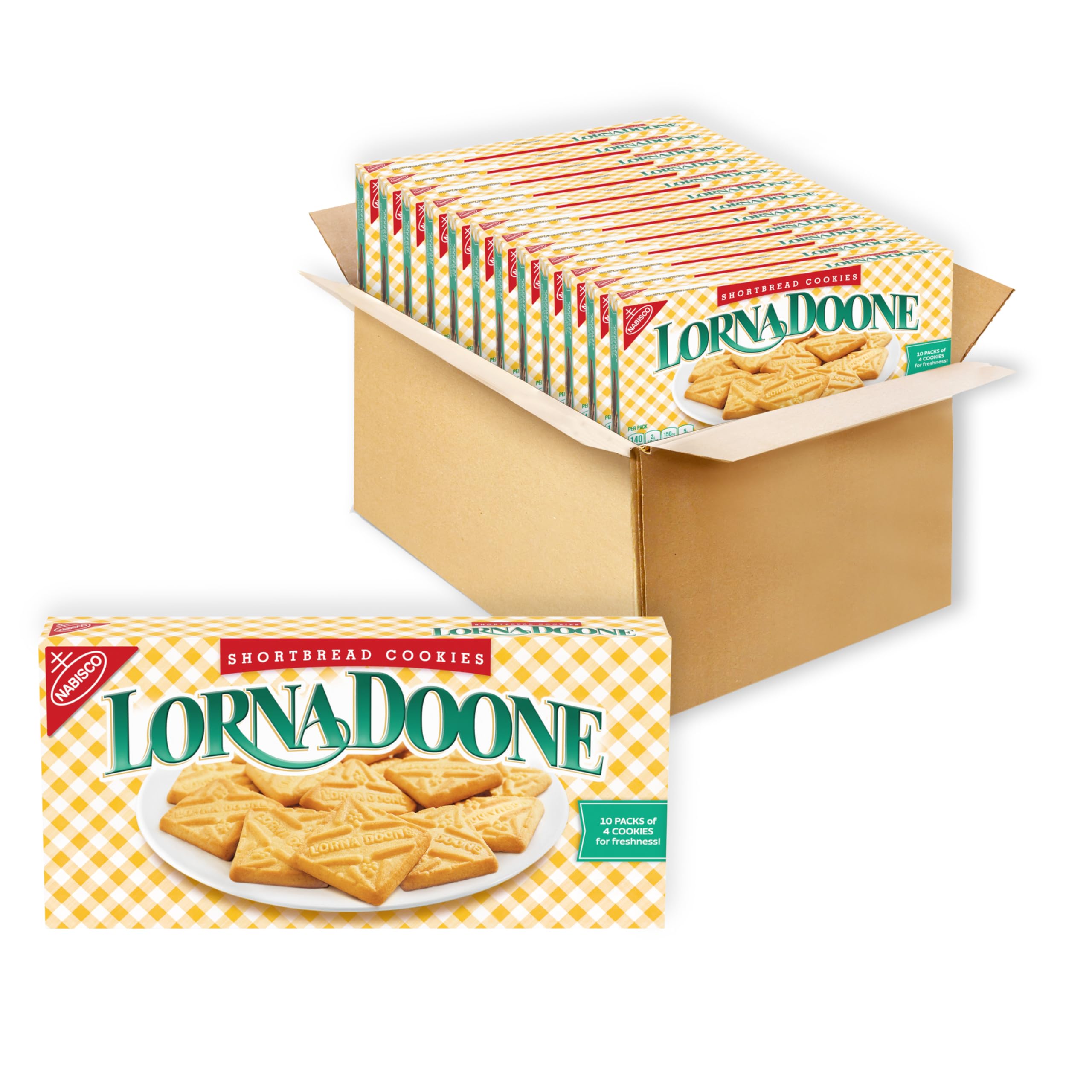 Lorna Doone Shortbread Cookies, 120 Snack Packs (4 Cookies Per Pack, 12 Boxes)