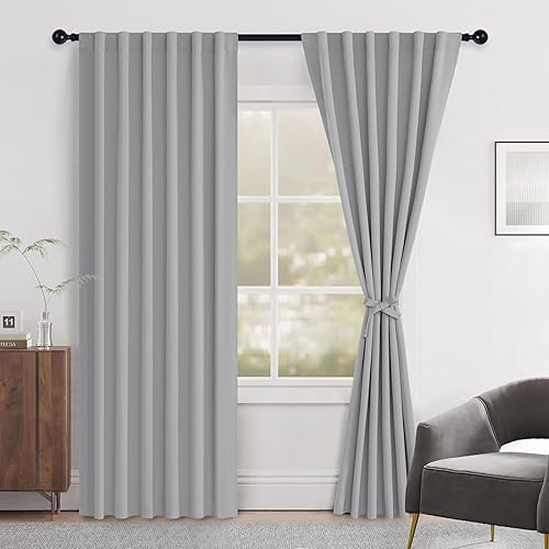 Miniatura 63 de Hiasan Cortinas opacas blancas extra anchas para dormitorio, cortinas opacas térmicas extra anchas de 72 pulgadas de largo, con pestaña trasera,