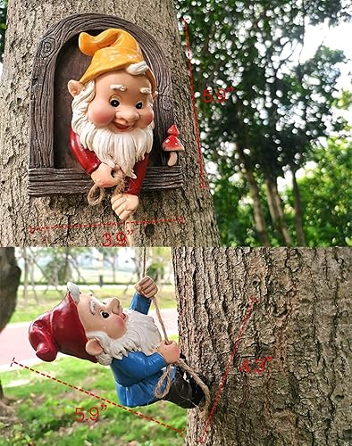 Miniatura 3 de Gojoquanzhou Estatua de gnomos de jardín de hadas de cuerda de escalar accesorios de decoración al aire libre esculturas especiales de jardín