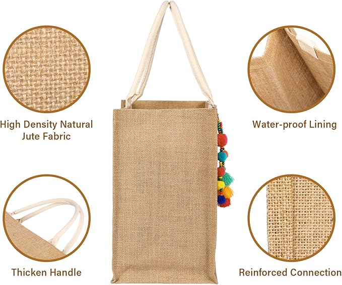 Bolso de playa grande para mujer tejido en yute miniatura 5