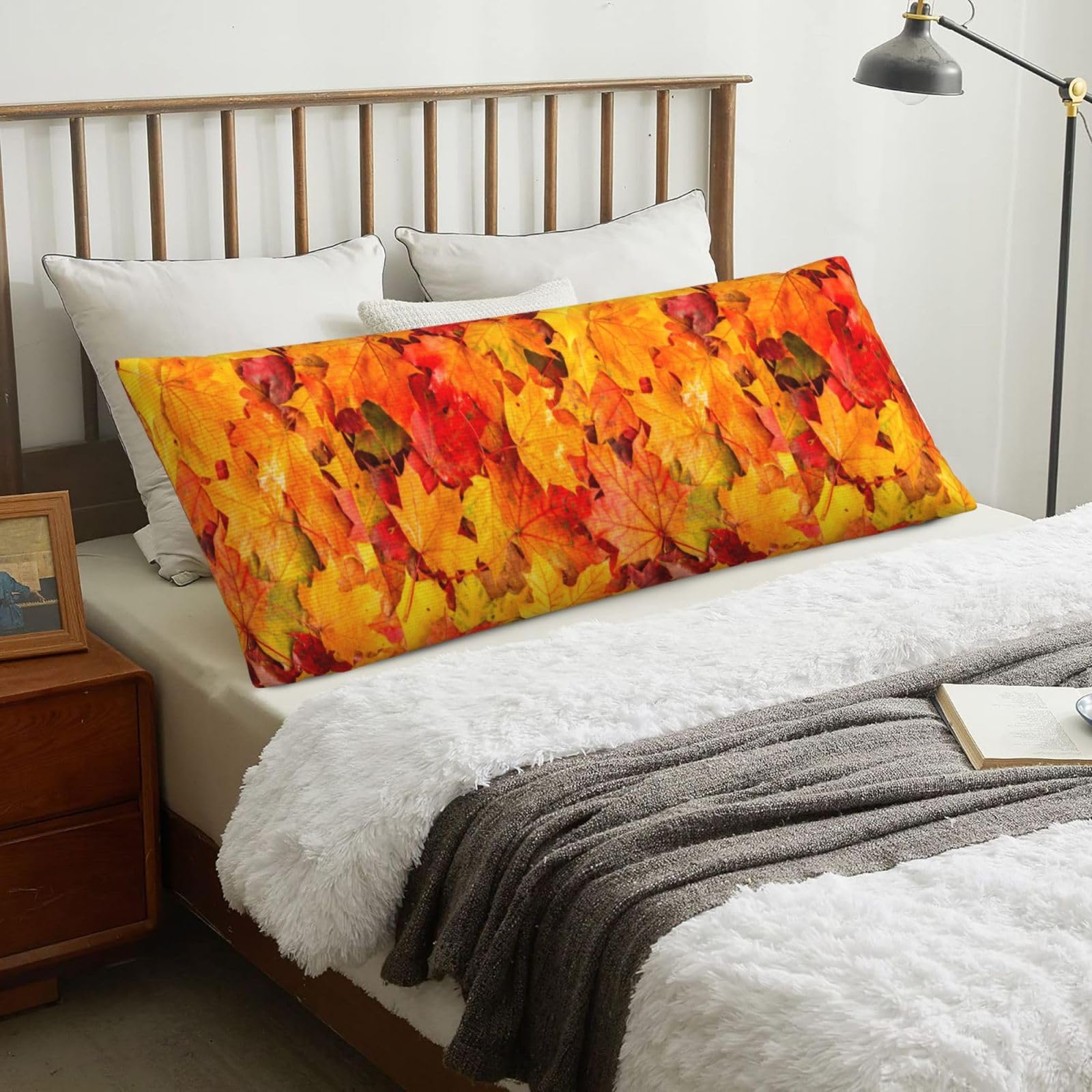 Maple Leaves, Body Pillow Cover with Zipper,Long Body Pillowcase 20 x 60 in
