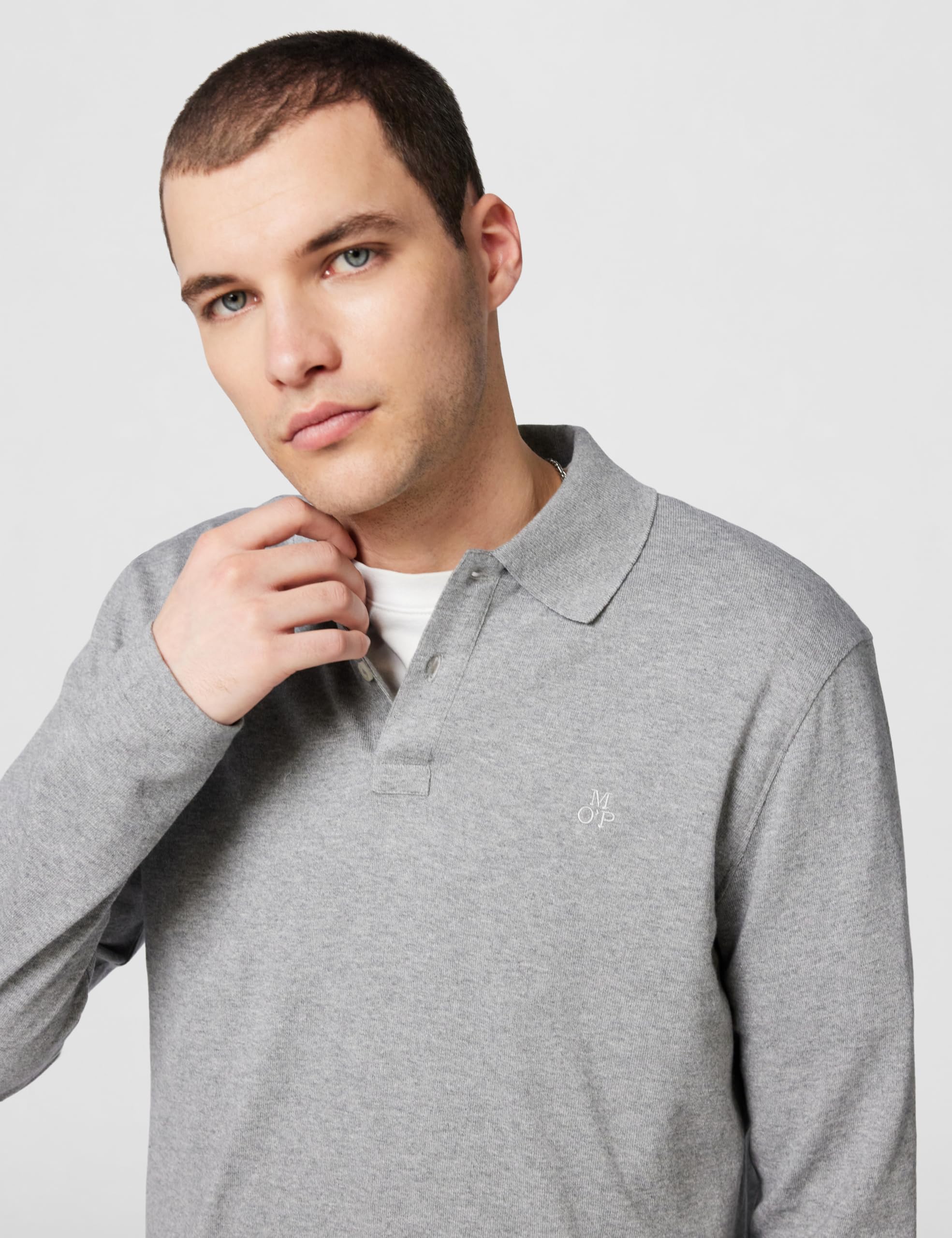 Marc OߴPolo Herren Langarm-Poloshirt aus Bio-Baumwolle Regular Fit