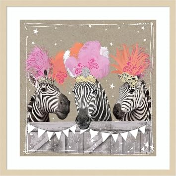 Amanti Art Framed Wall Art Print 25x25 Fancy Pants Zoo II by Hammond Gower, Animals Wall Art, Whimsical Decor, Medium Poster Painting Artwork for Living Room, Bedroom, Bathroom, Kitchen, Office or