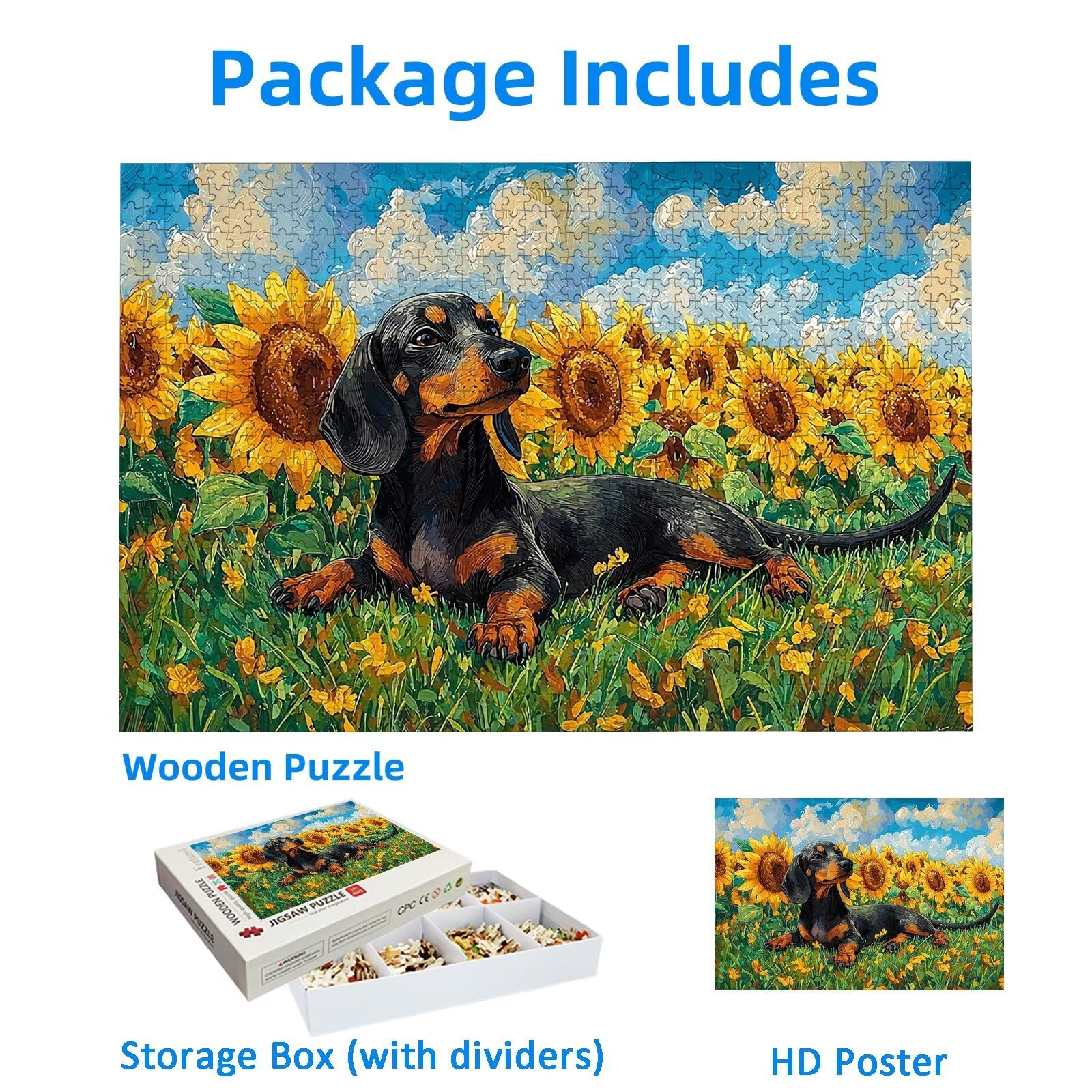 Puzzle dla dorosłych 1500, puzzle dla psów dla dorosłych, puzzle kwiatowe z wykwintnym pudełkiem do pakowania, niemożliwe drewniane puzzle do wystroju pokoju, prezenty dla kobiet, prezenty dla