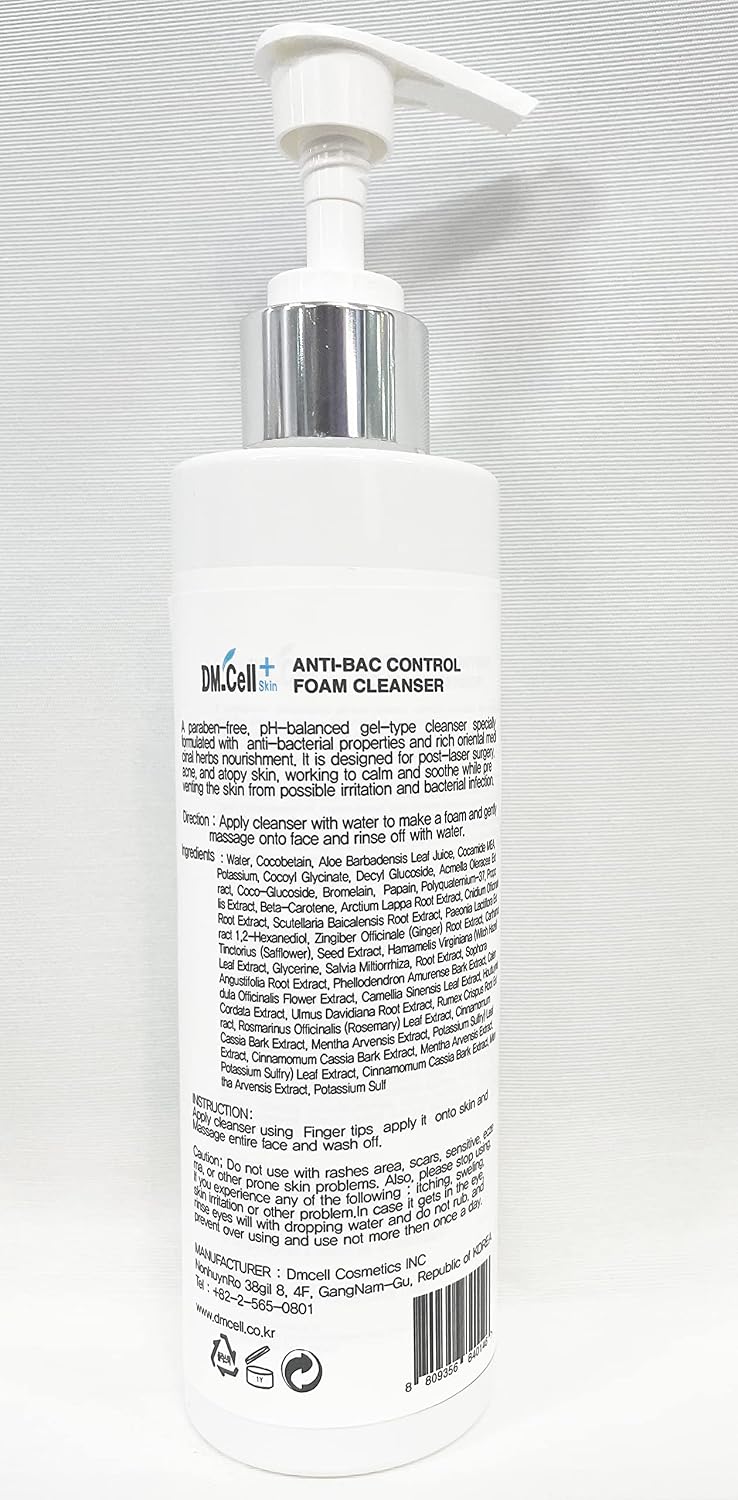 DM.Cell pH Balanced Face Wash For Acne Skin | Propolis, Witch Hazel, Rosemary Extracts | Soothing, Refreshing, Calms Irritation | Cruelty-free, Paraben-free | Korean skin care 8 fl.Oz