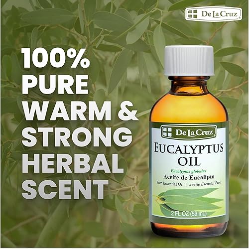 Miniatura 2 de De La Cruz Aceite esencial de eucalipto para aromaterapia para difusor o humidificador, 100% puro eucalipto globulus destilado al vapor, 2 onzas