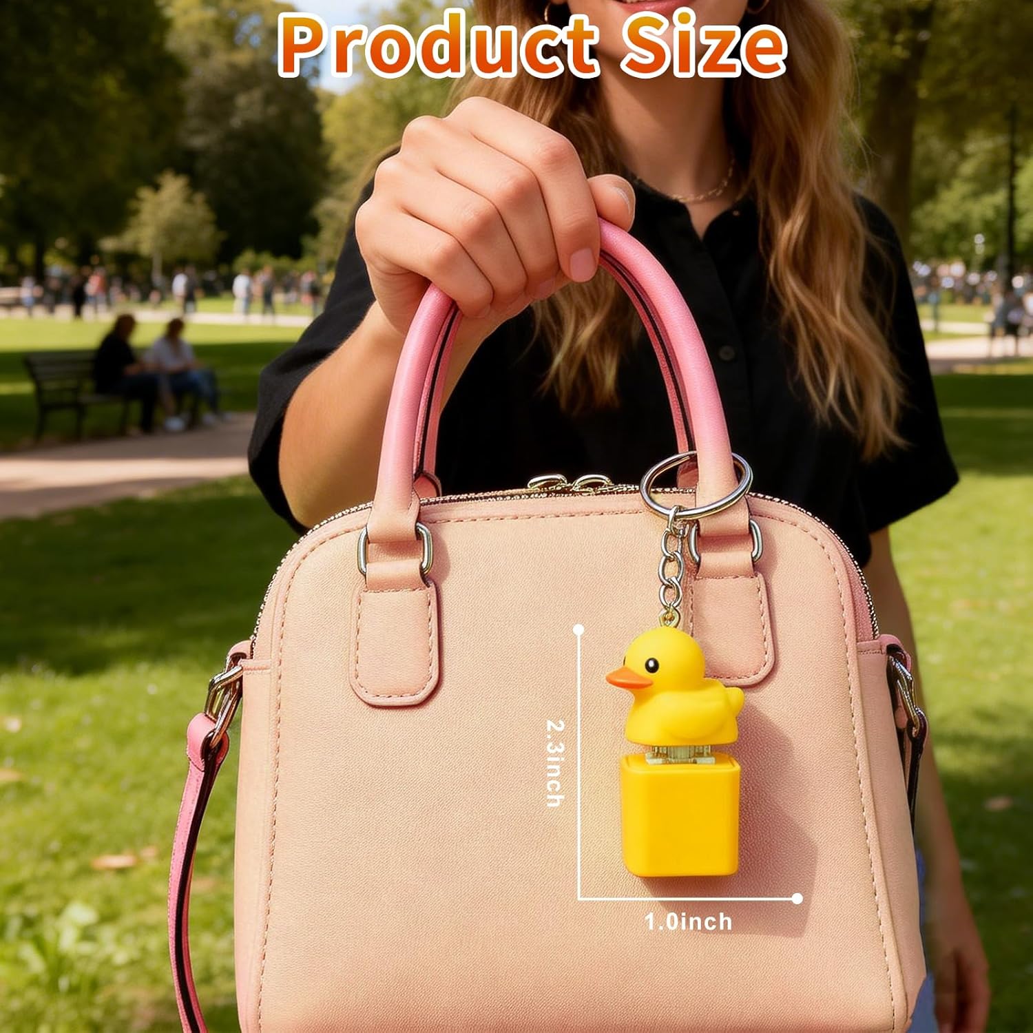 Fidget Toys Adults Keyboard Clicker: Duck Quacking Keychain Keycap with Light-Up Sound & LED Lights for Bags Backpacks, Funny Gifts