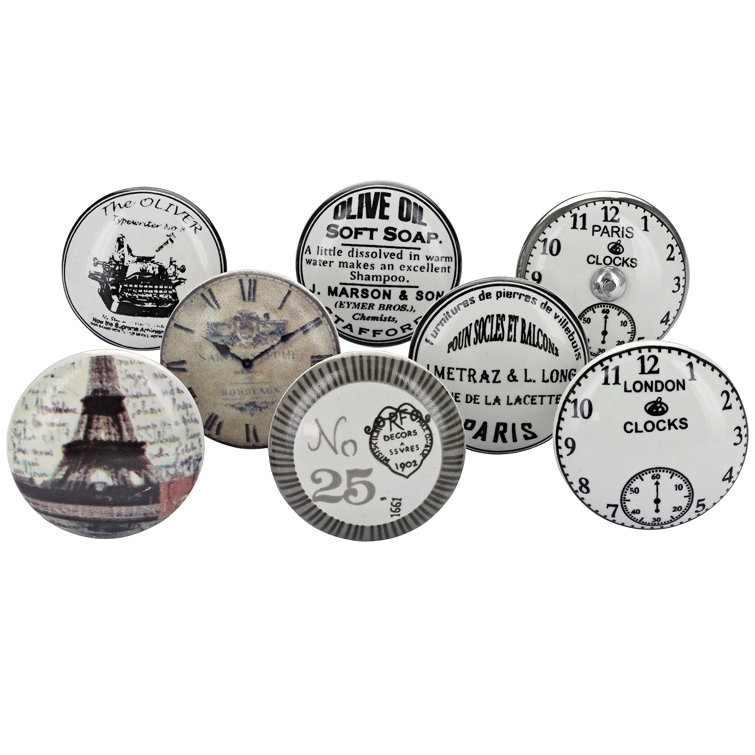 Boutons De Placard Vintage En Céramique Florale : Poignées De