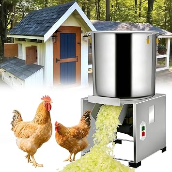 1800W Heavy-Duty Vegetable Chopper, Household Poultry Feed Processor with 4 Blades, 3500 RPM, 50120kg/h Output, Stainless Steel, for Farms, Livestock Breeding, and Ranches 1000W