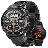 Smart Watches for Men GPS&comma; Pressure&comma;Altitude&comma;Compass&comma; 480mAh Extra-Large Battery&comma; 50M Waterproof&comma; Full Metal Body Rugged Smartwatch&comma; Answer&sol;Make Call&comma;1&period;43" AMOLED Display&lpar;2 Bands&rpar;