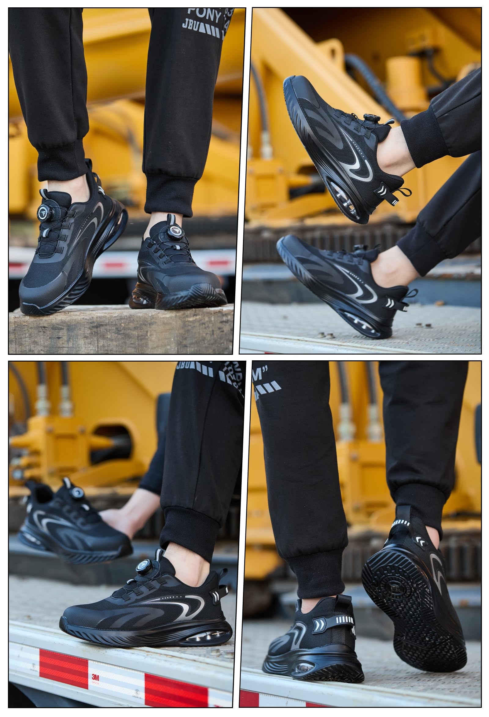 AEKYIWL Zapatos de Seguridad para Hombre Mujer Calzado de Seguridad Comodo Zapatillas de Trabajo con Punta de Acero Cordón con Hebilla giratoria