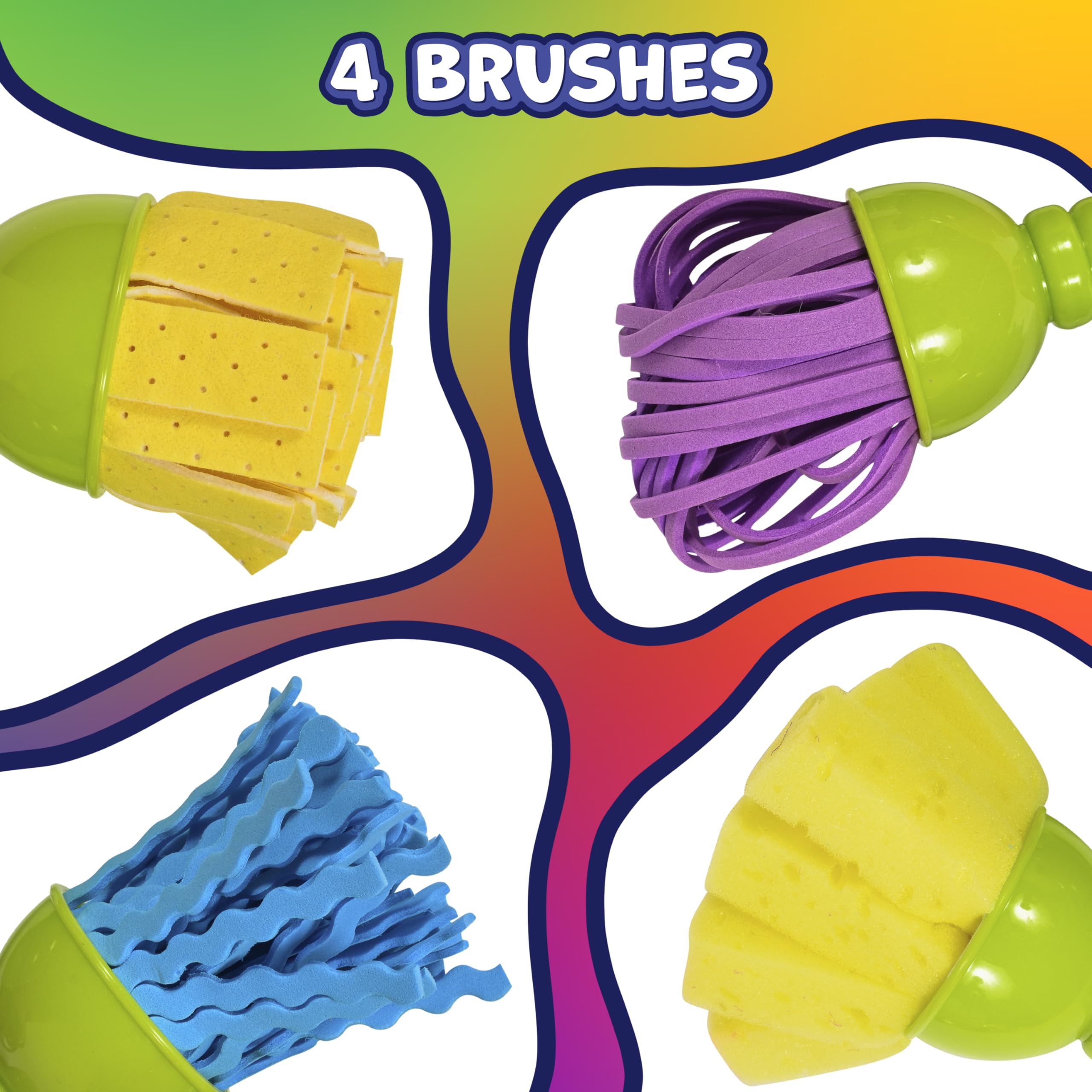 Toddler Paint Brushes - Textured Art Tools Set -4