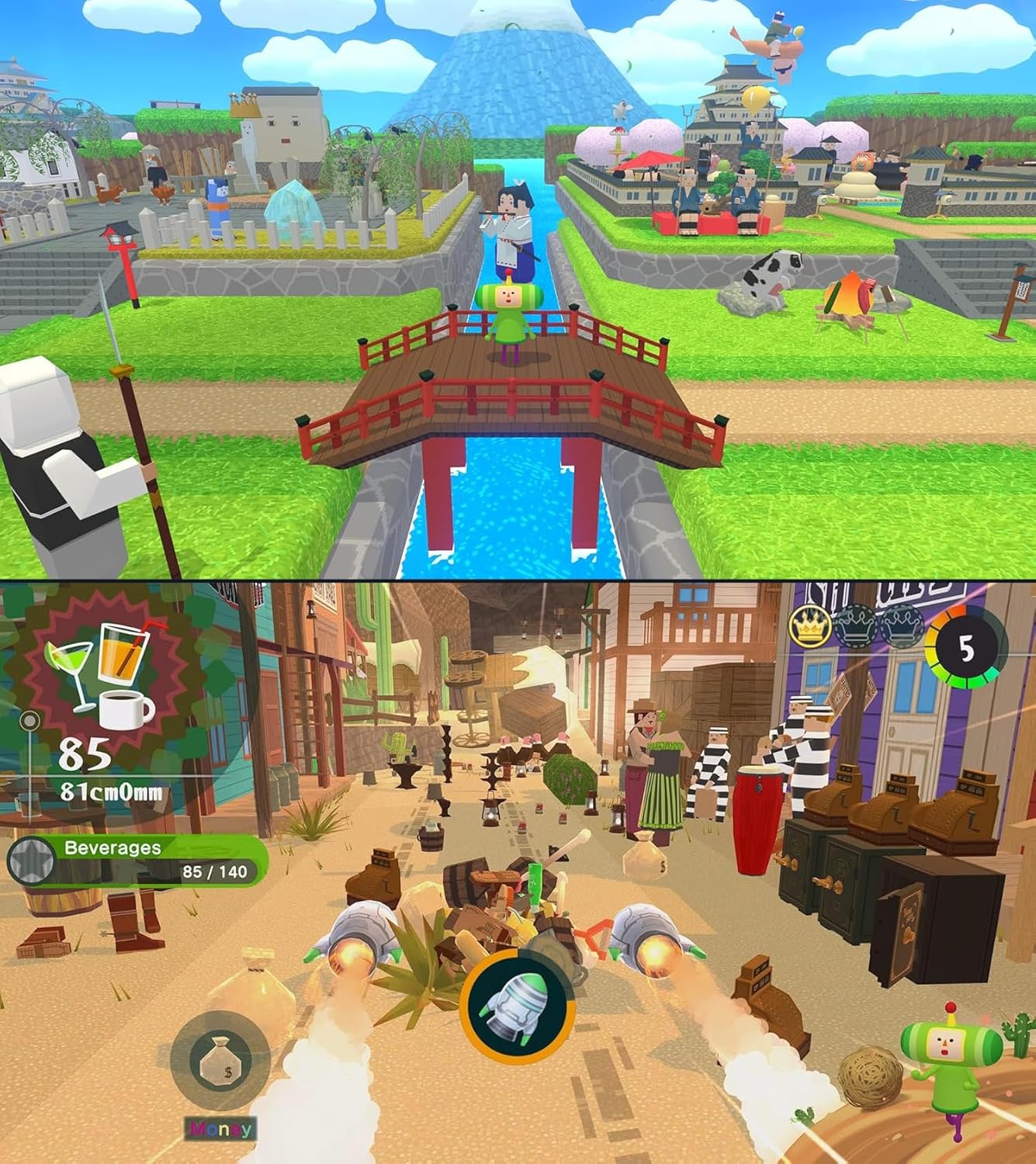 Once Upon A Katamari for PlayStation 5 (US Version), with PremGear ThumbSticks (2 pack: 1 High-Rise, 1 Mid-Rise) & Cleaning Cloth