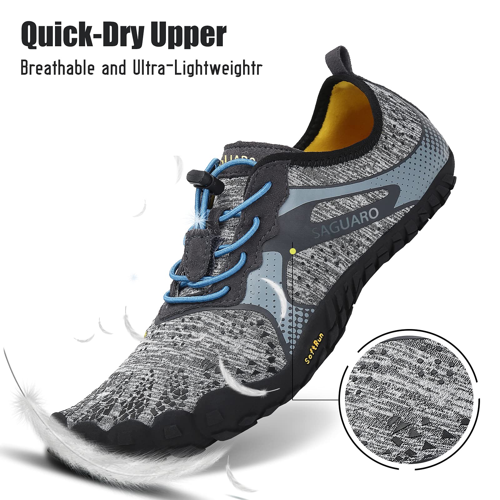 SAGUARO Minimaliste Barefoot Scarpe da Corsa Uomo Piedi Nudi Trail Running