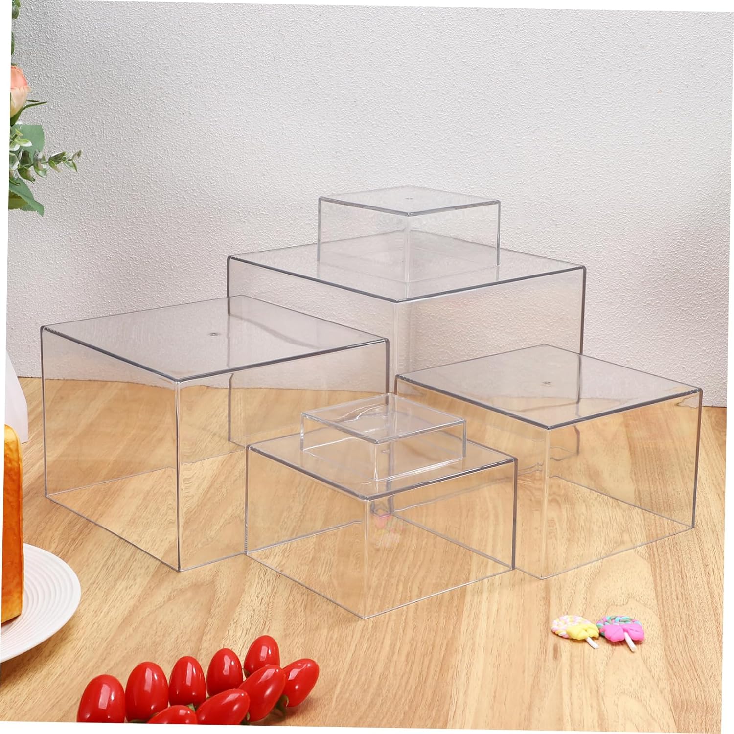 VICASKY 1 Set Acrylic Cake Display Rack Elegant Buffet Risers for Dessert Table for Birthday Parties Weddings and Tea Events Lightweight and Versatile Design
