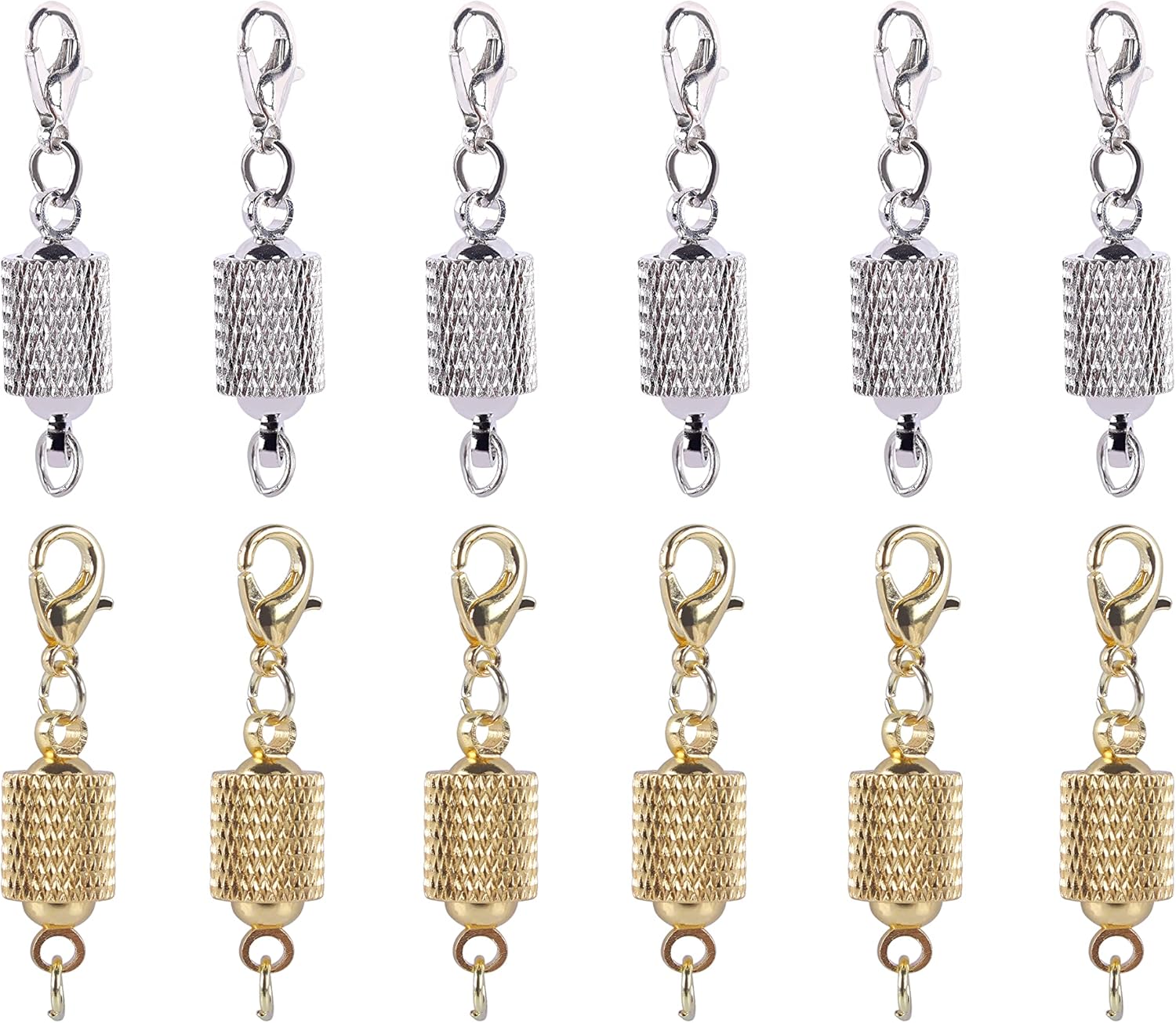 KONMAY 10 Sets Mixed Screw-in Magnetic Necklace Clasps, Safety Magnetic Converter Clasps for Jewelry Making