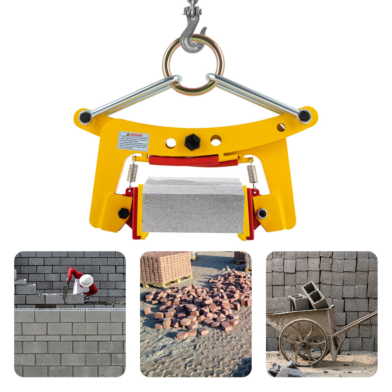 Granite Slab Lifting Clamp, 617lbs Heavy Duty Stone Lifting Clamps, 6-12cm Jaw Opening Size Adjustable Granite Curb Clamp Scissor Lifter Clamp for Stone