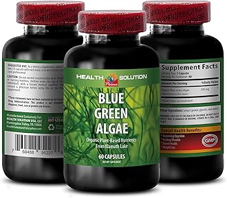 Blue Green Algae Superfood - Blue Green Algae - Blue Green Algae for Immunity - Klamath Shores Blue Green Algae, Digestion Supplement, Immune Support Supplement, Blue Green Algae Powder, 1b 60 Caps