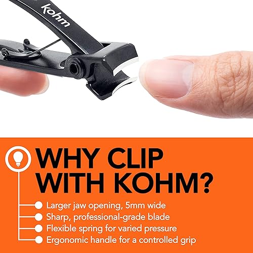 Miniatura 6 de KOHM Cortaúñas para uñas gruesas, resistentes, afiladas, de boca ancha, profesional, cortauñas de manos y pies para hombres, mujeres y personas