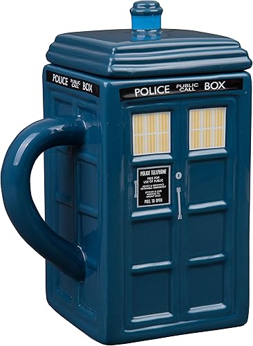 Miniatura 3 de Taza Doctor Who con forma de Tardis, 17 onzas