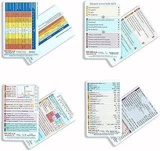 YardCard Badge Card Set | ECG Interpretation, Blood Result & ABG Reference Ranges, Glasgow Coma Scale, SBAR Handover, and NEWS2 Score | Paramedic or Medical Student Gift, Student Nurse Gift