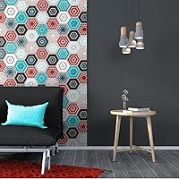 Vista 2 de Dundee Deco Panel de pared 3D de PVC con mosaico hexagonal de imitación multicolor, 3.2 pies x 1.6 pies (38.2 in x 19.3 in), decoración de paneles