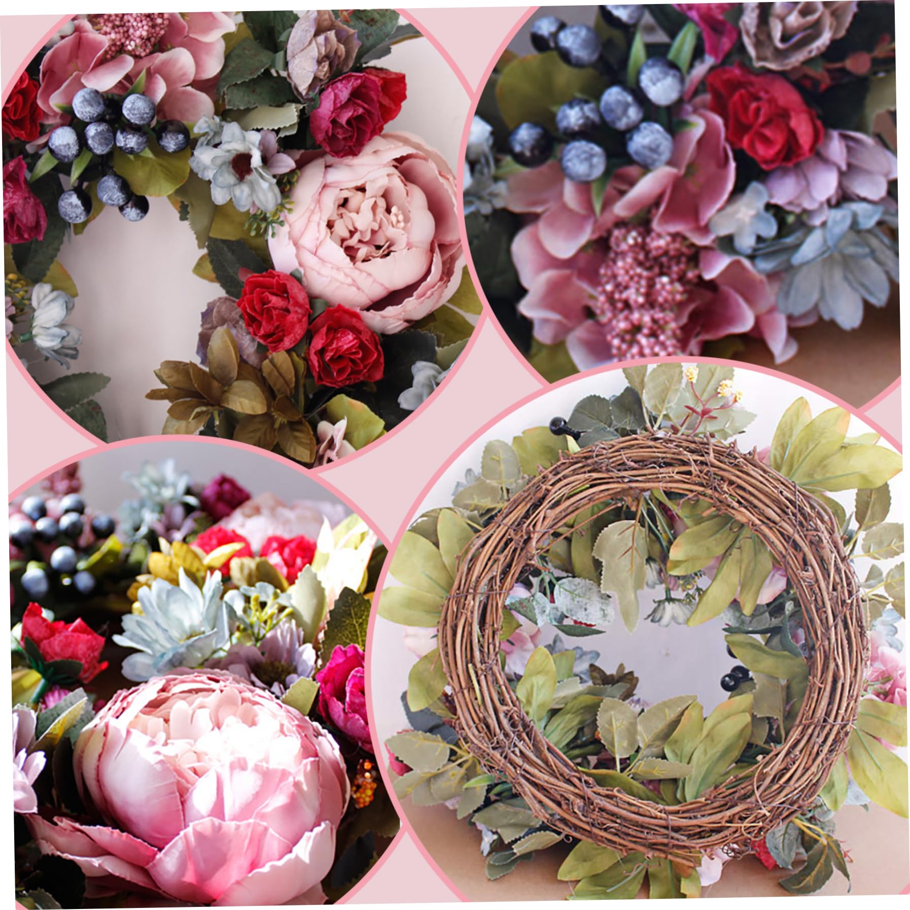 Frühlings-Türkranz, künstlicher Pfingstrosen-Kranz, 34, 9 cm, hängende künstliche Blumen, Türkränze im Freien, das ganze Jahr über, für Zuhause, Bauernhaus, Hochzeit, Valentinstag, Kränze, Dekoratio