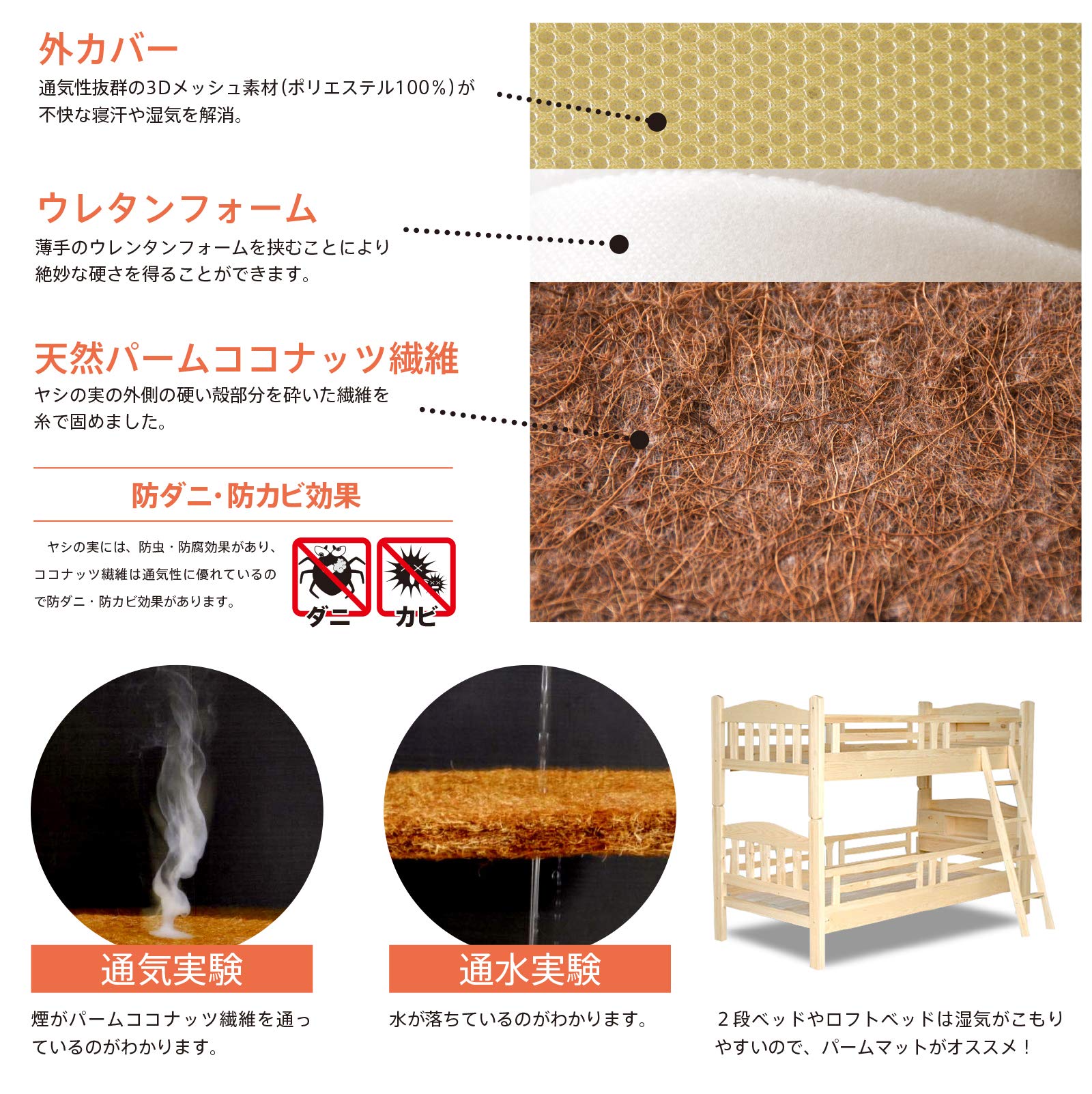 Amazon｜「2つ折り パーム マットレス」 折りたたみ 二つ折り 硬め 