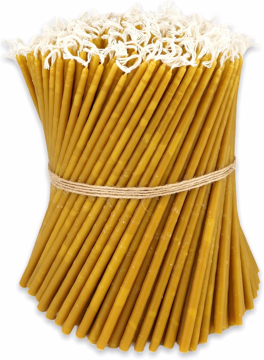 Pure Beeswax Church Candles - Orthodox Tapers, Dripless, Smokeless, Slow Burning, Non-Toxic, Natural Honey Scent (Height: 9 inches (22cm) Skinny, 2.2 lbs (1kg) - Approx. 240 Candles)