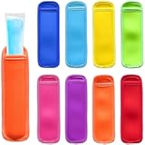 Hzran Ice Pop Sleeves&comma; 8 Pieces Ice Pop Neoprene Insulator Sleeves&comma; Freezer Popsicle Holder Sleeves&comma; Colorful Ice Sleeves Holder Bag&comma; Reusable Washable Ice Popsicle Holders for Kids&period;