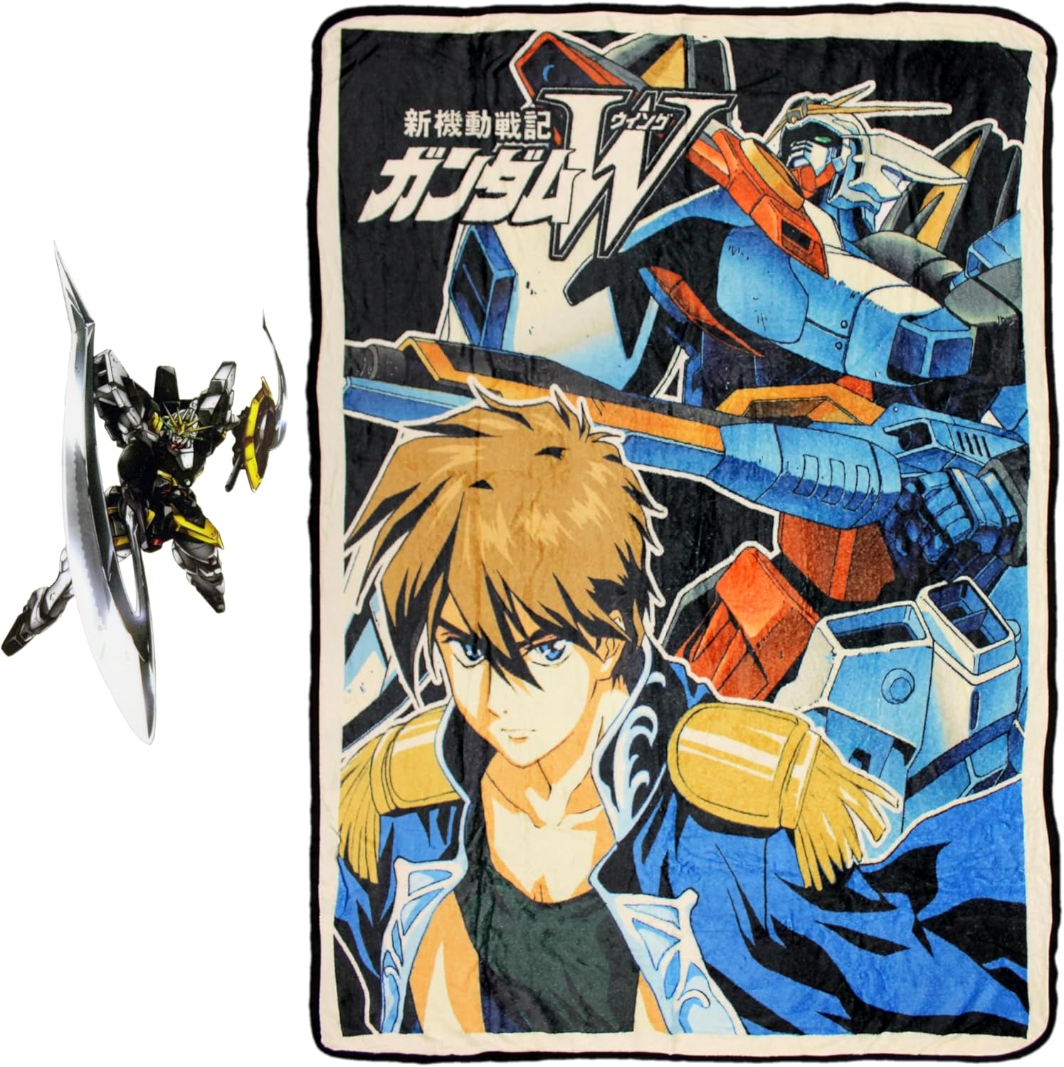 JUST FUNKY Gundam Wing 45 X 60 Inch Fleece Throw Blanket & Sticker