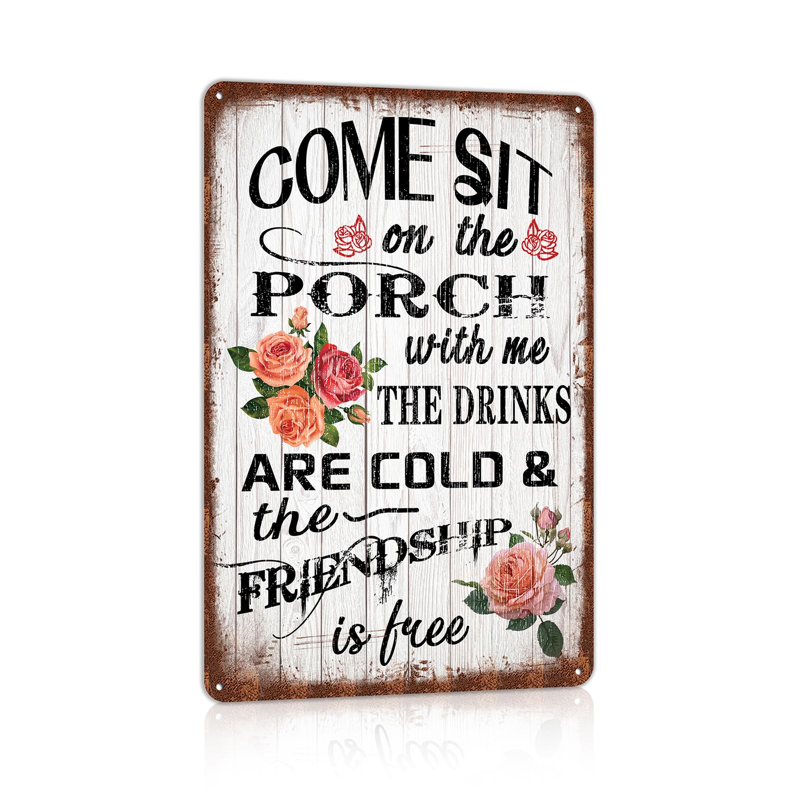 SMAZDFXX Vintage Porch Tin Signs Home Metel Signs Retro Wall Decor Wall Signs for Outdoor Room Door Yard Accessories Poster 8"x12"