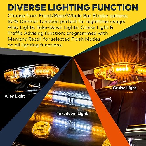 Miniatura 3 de LAMPHUS SolarBlast SBFB82 - Barra de luz LED de emergencia para vehículo (37 pulgadas, 82 W, tamaño completo, clase III SAE J595, 58 modos de