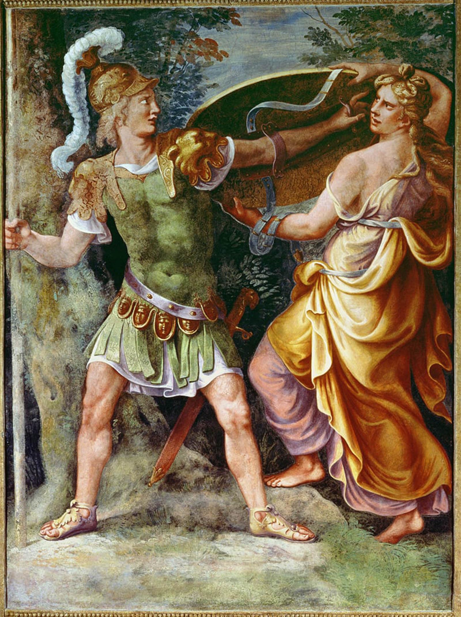 ARTXLXXBN Famous Painting Canvas Artwork Graffiti Print Thetis Giving Achilles His Arms by Giulio Romano Portrait Canvas Image for Home Decor 60x90cm