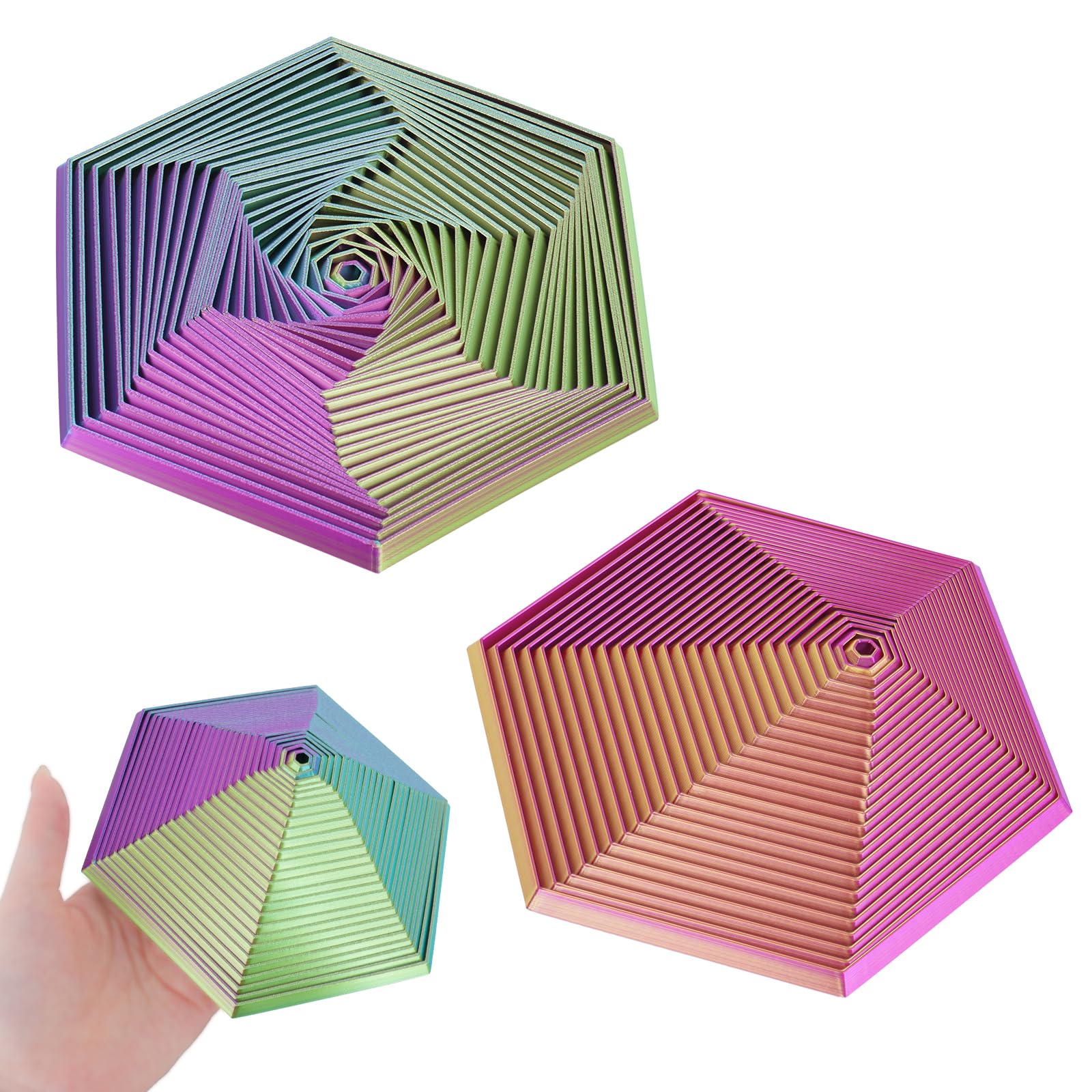 Amazon.co.jp: フラクタルフィジェット六角形、3Dプリントされた六角形