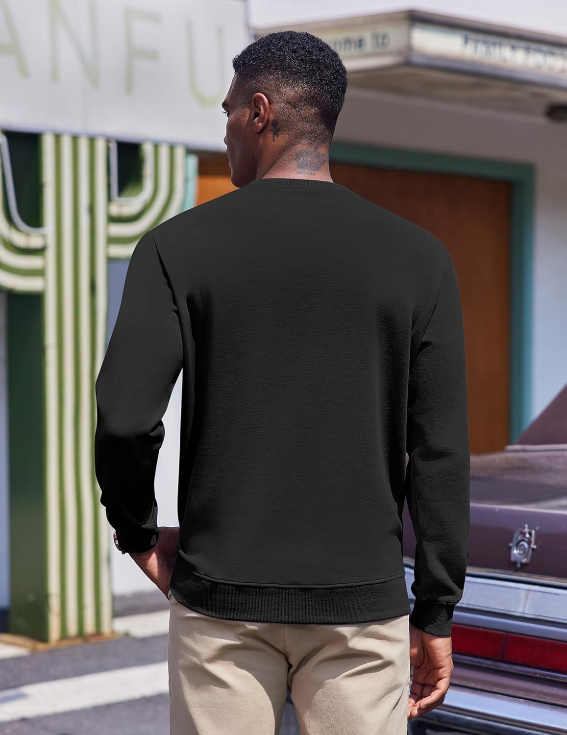 COOFANDY Men's Fleece Crewneck Sweatshirt Casual Long Sleeve Pullover Fall Winter Warm Sweatshirts Fashion Pullovers - Image 6