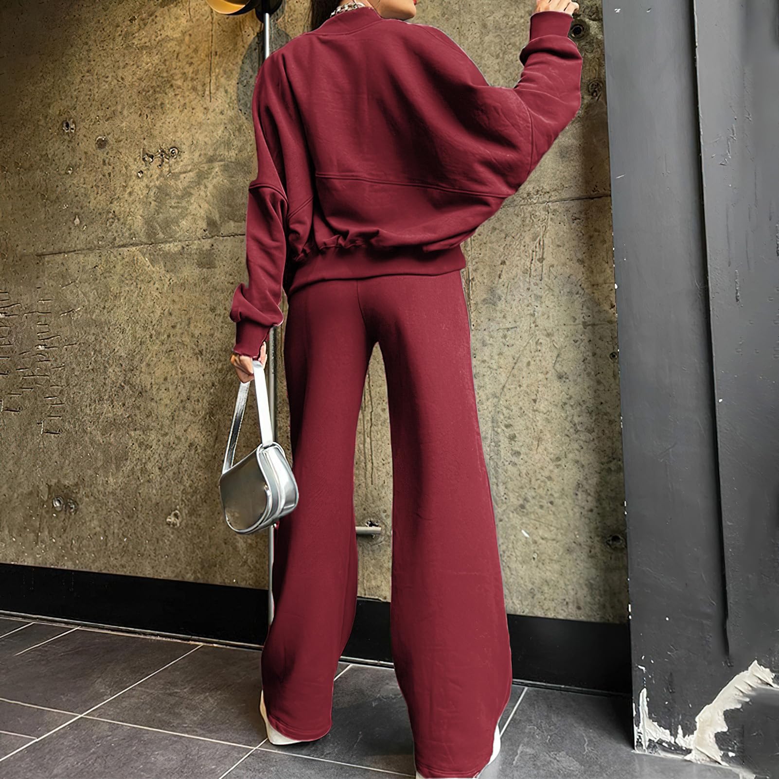 amropi Chándal de Mujer Chaqueta Sudadera con Cremallera y Pantalón Deporte Conjunto — view 2