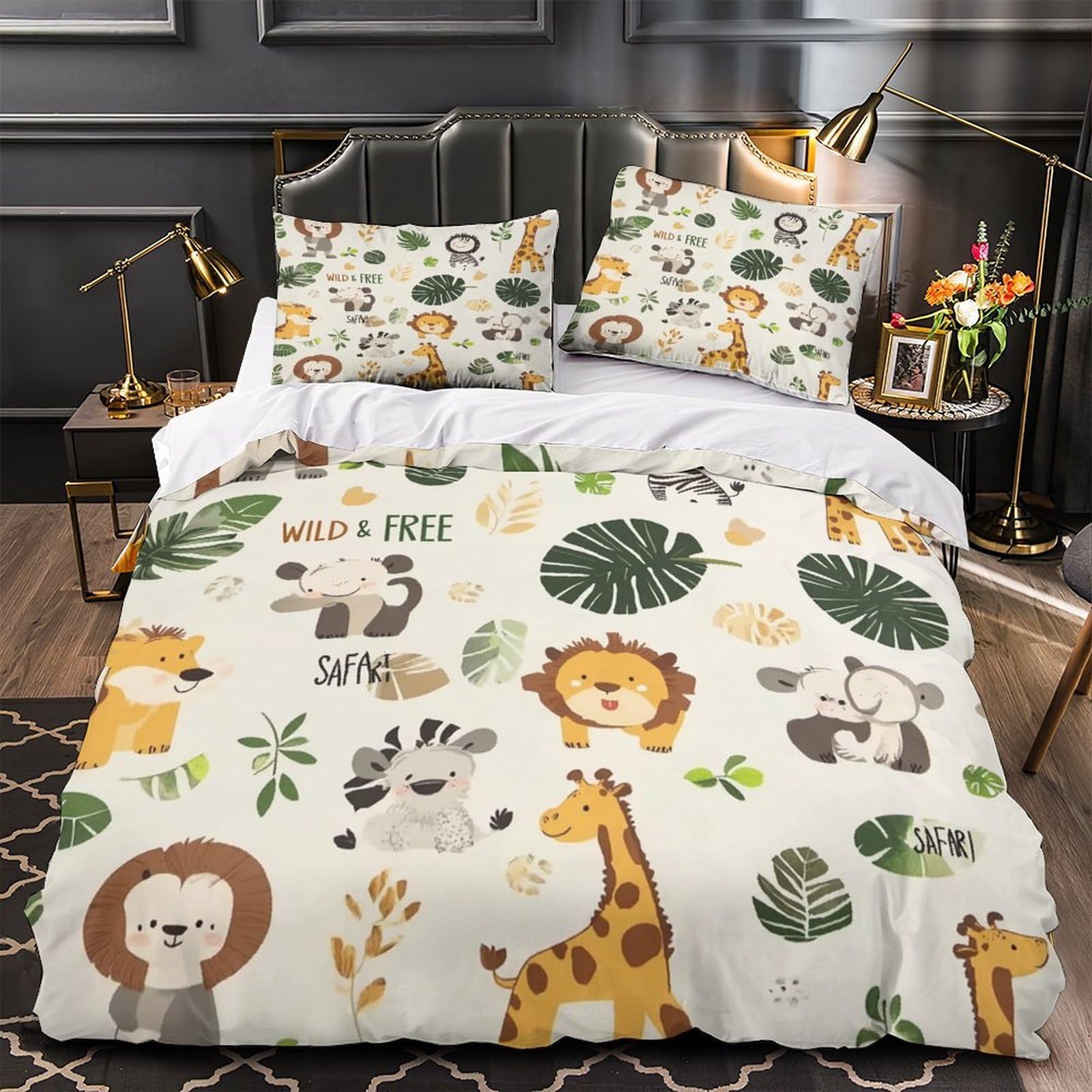 Housse de couette anti-acarien géométrie sacrée parure lit microfibre 200x200 avec zip