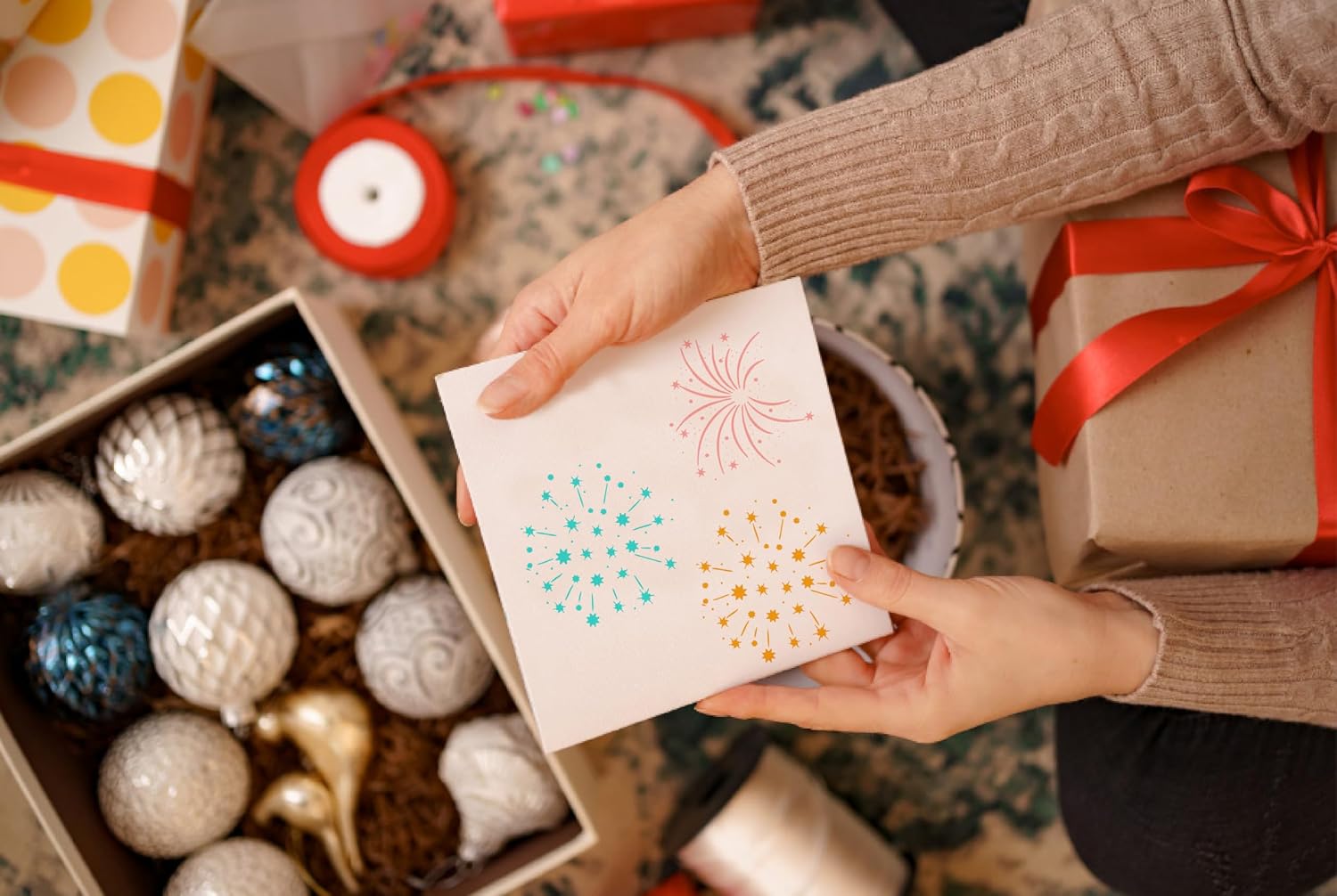 Arrietty Different Types of Fireworks Clear Stamps for New Year Card Making Decoration, Celebrate Fireworks Silicone Transparent Seal Stamps for DIY Scrapbooking Album Decor Crafts image 5