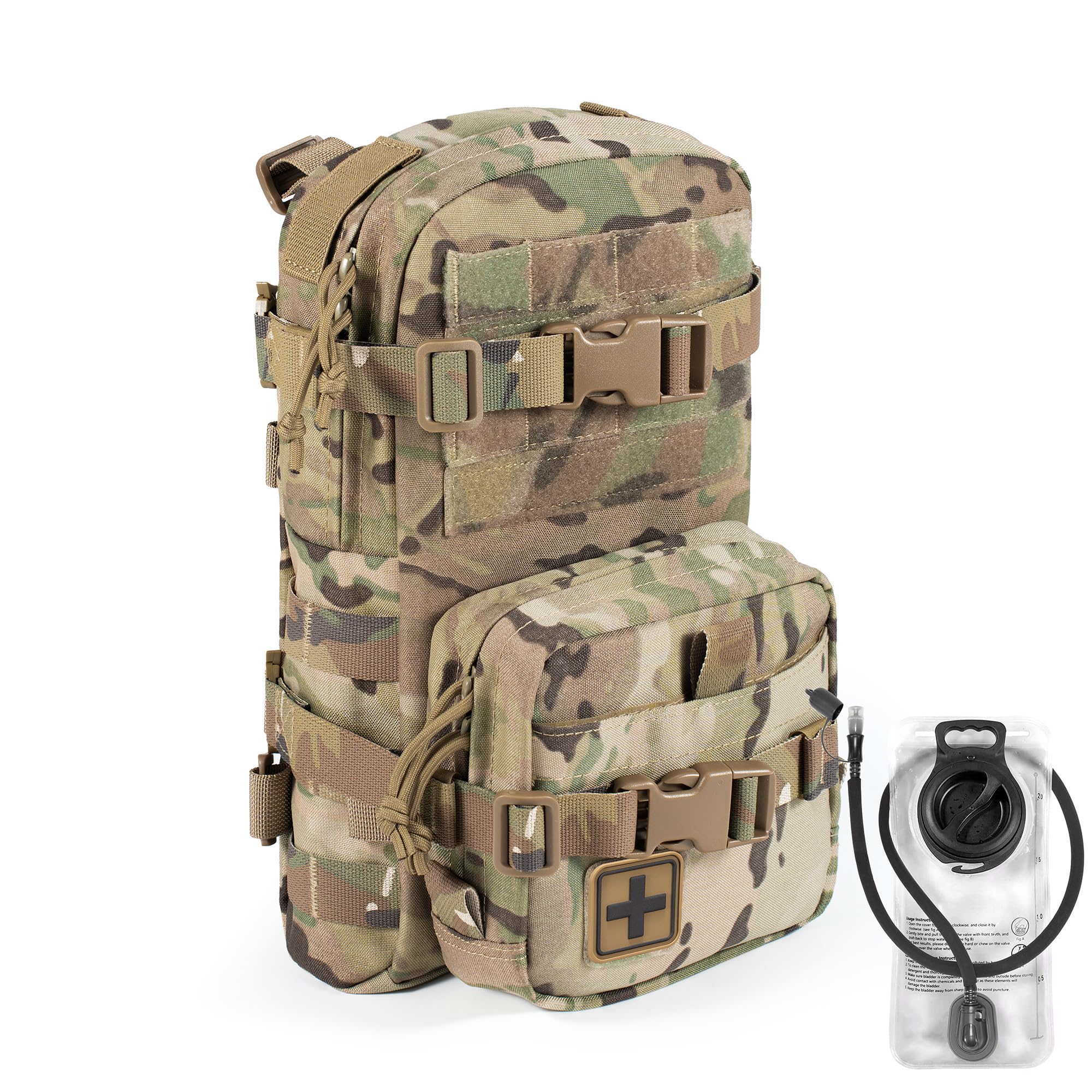 CLTAC Tactical Small MOLLE Hydration Pack Outdoor Water Bladder Carrier Pack for Vest Backpack