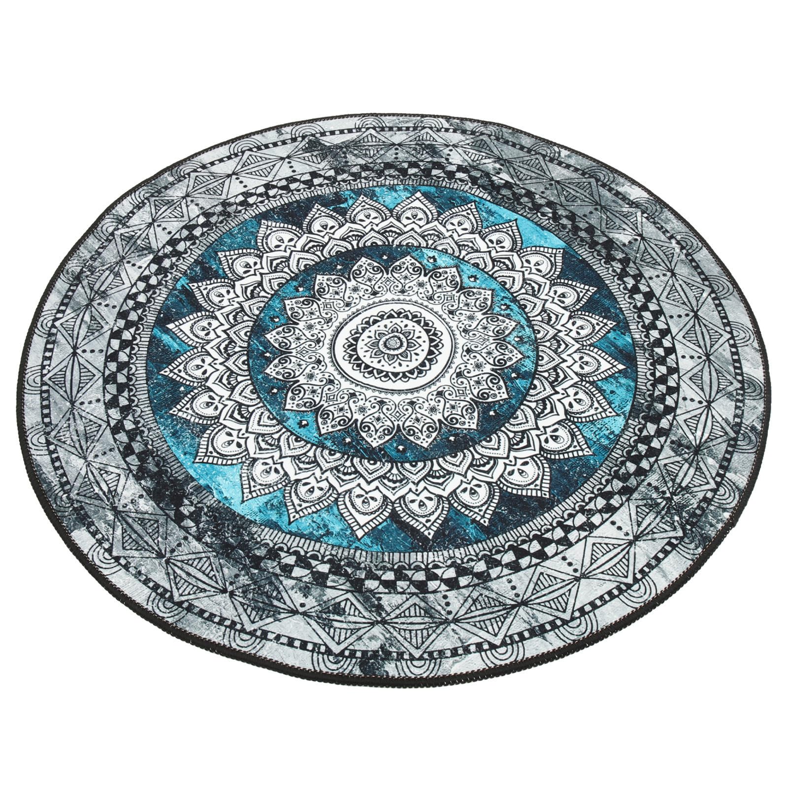 Tapis rond 80cm velours mandala tapis de chambre bohème