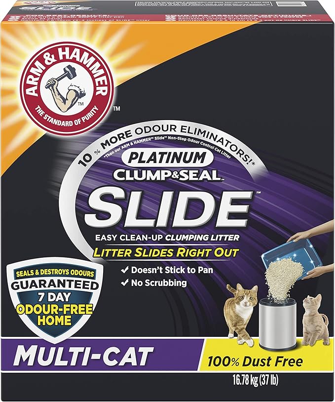 Arm & Hammer Platinum Clump & Seal Slide Clay Cat Litter, MultiCat