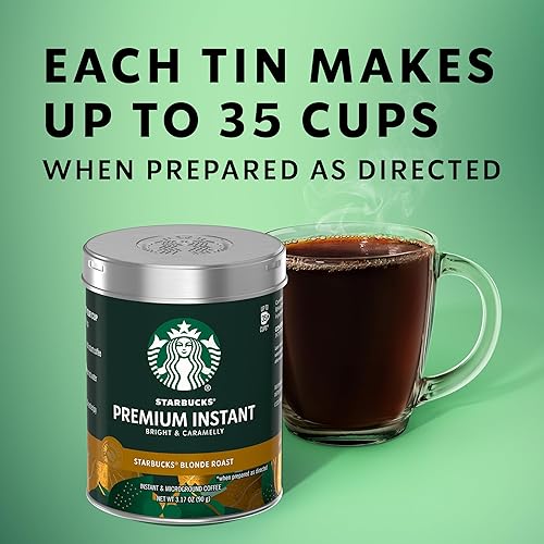 Miniatura 7 de Starbucks Café instantáneo de alta calidad, tostado rubio Starbucks - 100% arábica - 3 latas (hasta 120 porciones en total)