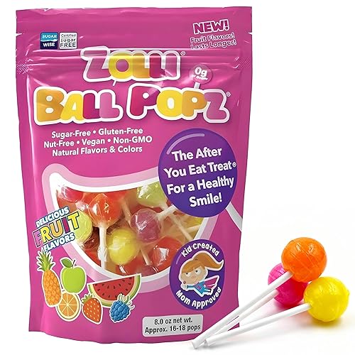 Vista 16 de Zollipops Clean Teeth Pops - Caramelos sin azúcar con xilitol, paletas sin colorantes, aptos para dieta cetogénica y diabética, golosinas aprobadas