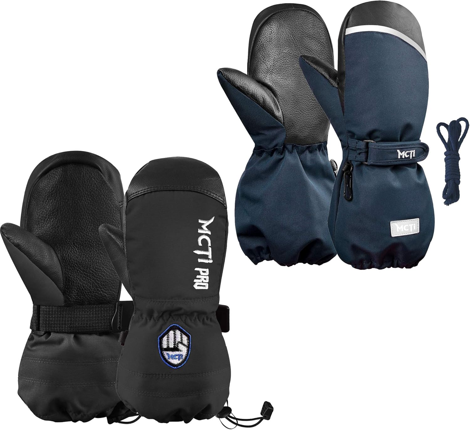 MCTi Waterproof Kids Mittens 1 Pair + Winter Kids Ski Mittens Warm Windproof Gloves 1 Pair