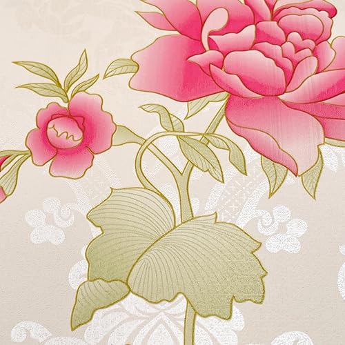 Miniatura 12 de Yifely SimpleLife4U - Forro de vinilo extraíble para muebles, diseño de peonía rosa, damasco, 17.7 pulgadas por 9.8 pies