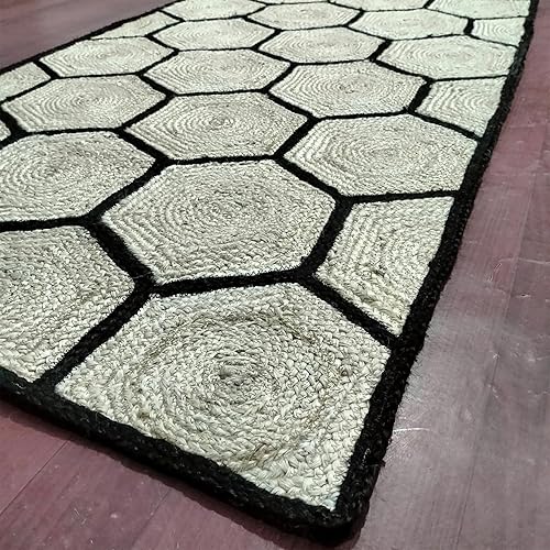 Miniatura 4 de ARTS OF JAIPUR Collection - Alfombra de pasillo de 3 x 10 pies, alfombra de yute trenzada a mano, decoración bohemia, alfombra de pasillo, alfombra