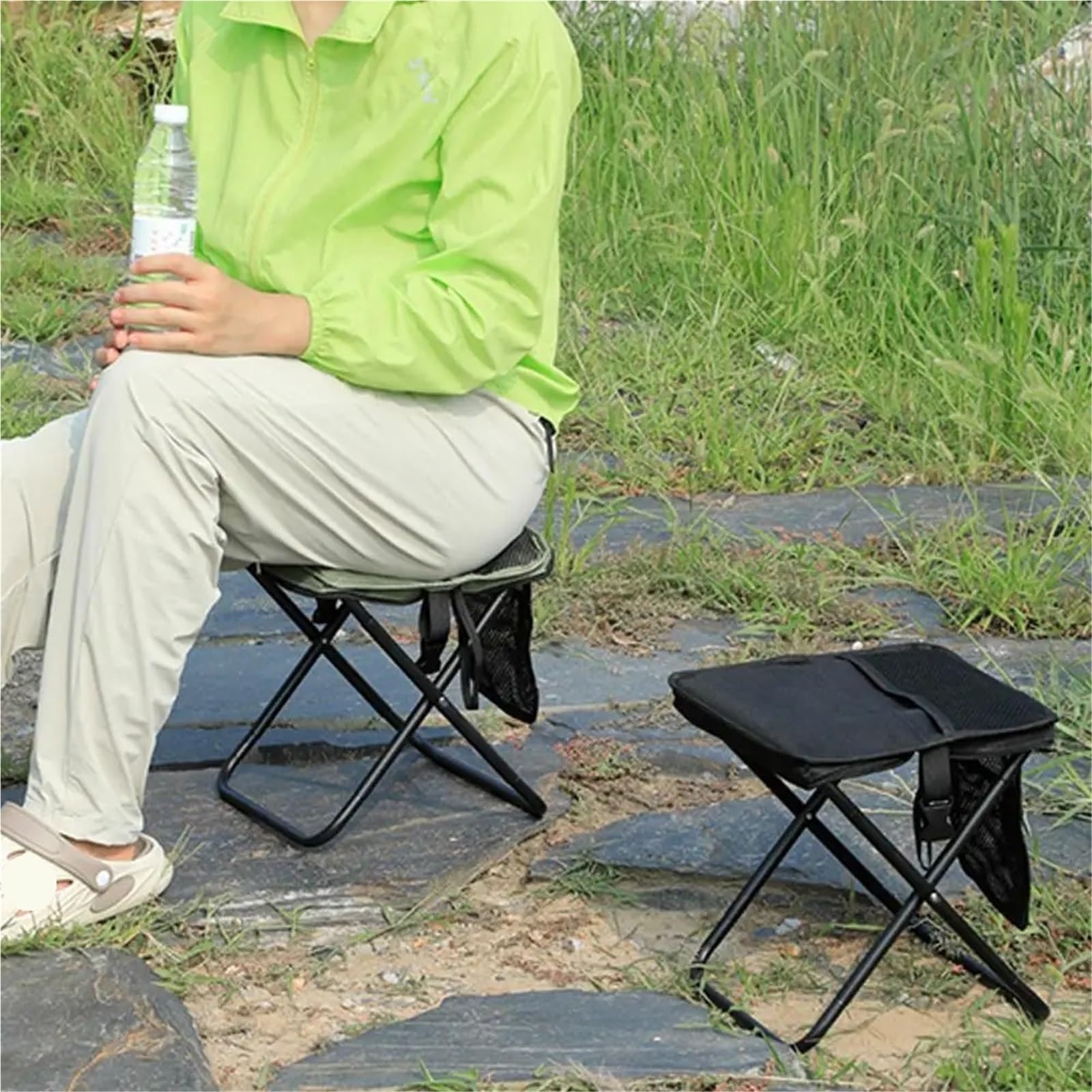 Tabouret Pliant en Tissu